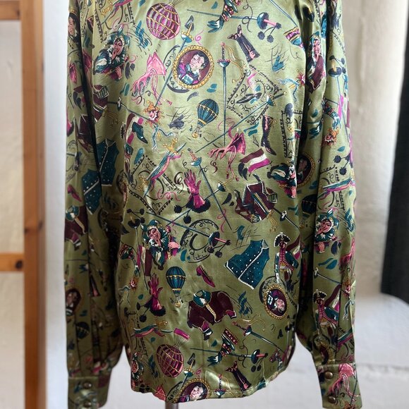 Vintage "CRISCA" circus silk long sleeves shirt / Size 42 - Picture 6 of 10